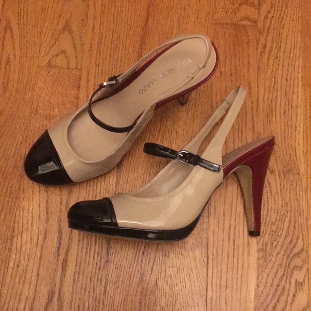 Franco Sarto Cap Toe Slingback Heels